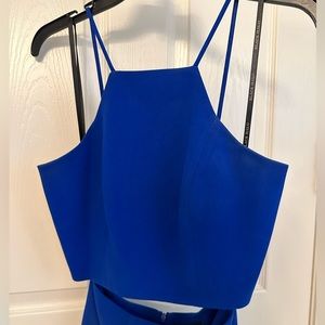 Set: Cobalt Blue Crop Top with Matching Skirt Set